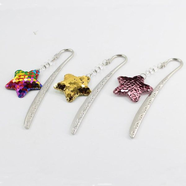 

bookmark arrival double-sided sequins creative scale metal book marks for girls gift school supplies novelty stationery
