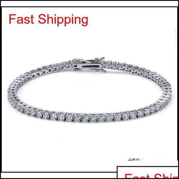 

bracelets jewelry european and american tennis chains hip-hop tide mens bracelet zircon-microencased m bracele qylanu luckyhat drop delivery, Golden;silver