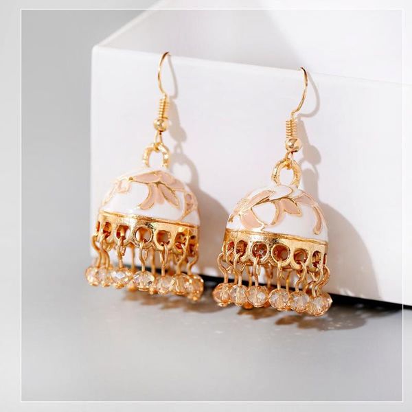 

dangle & chandelier bohemian style alloy birdcage pendant long earrings fashion crystal bead tassel thailand 2021 gypsy jewelry india, Silver