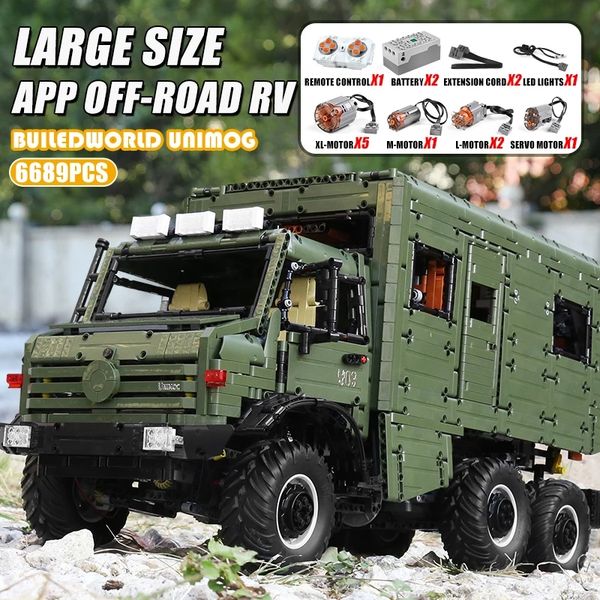 Il MOC Nomadismo RV Camper Modello Building Blocks J907 Motore Off-Road Auto Mattoni Assemblaggio Bambini Giocattoli Di Natale Regali Di Compleanno