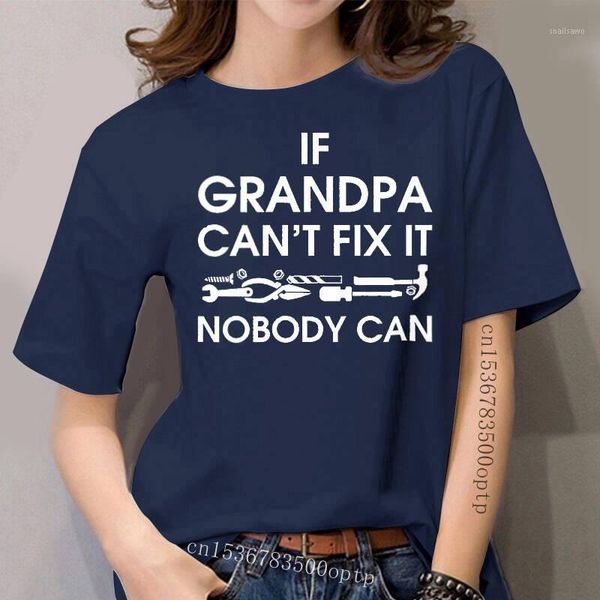 

women's t-shirt women if grandpa cant fix it nobody can funny fathers day gift tee tri-blend, White