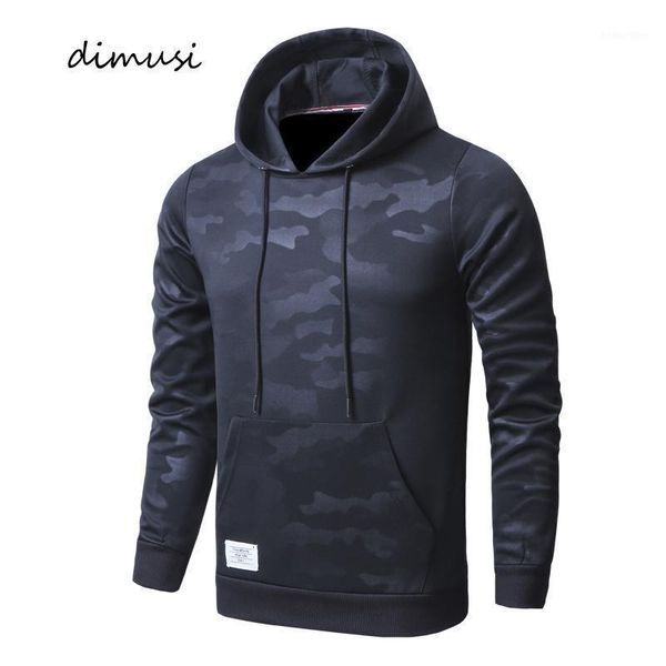 

men's & sweatshirts dimusi spring mens casual male camouflage sweatshirt hooded coats man slim sportswear tracksuit hip hop hoodies clo, Black