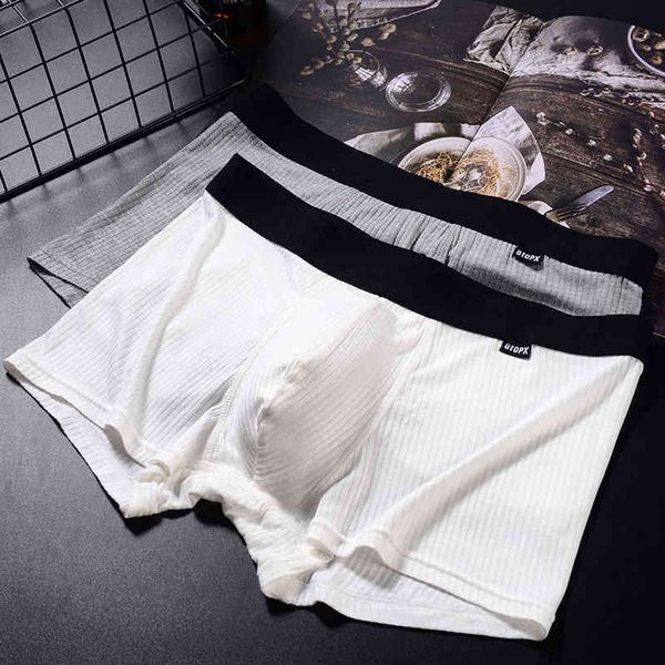 

g single men's flat thread modal thin breathable boxer underwear, White;black