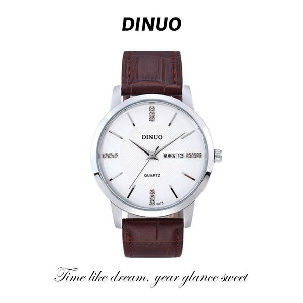 

wristwatches men's and women's wristwatch dual display fashion business casual quartz movement - belt style, Slivery;brown