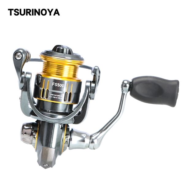 

tsurinoya light game ultra-light spinning fishing reel fs 500 800 1000 4kg drag power 9+1 5.2:1 bait finesse shallow spool reel 220215