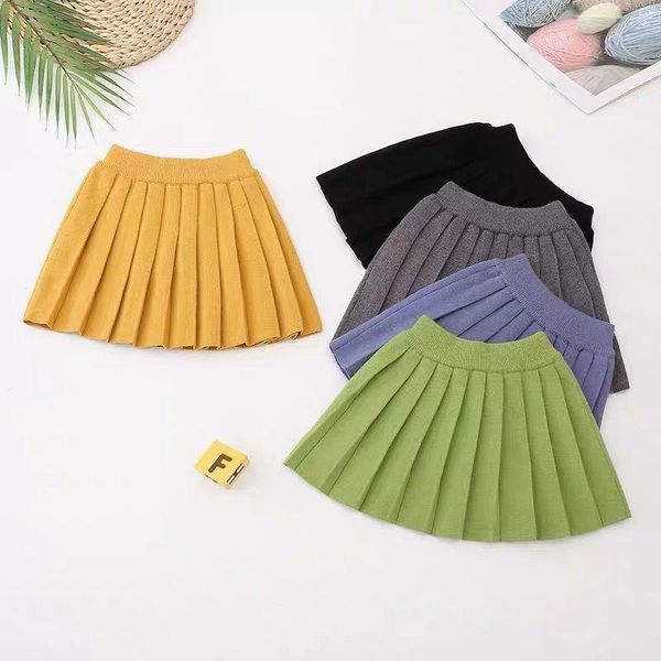 

girls skirts autumn and winter thick korean knit skirts, children's short western style pleated