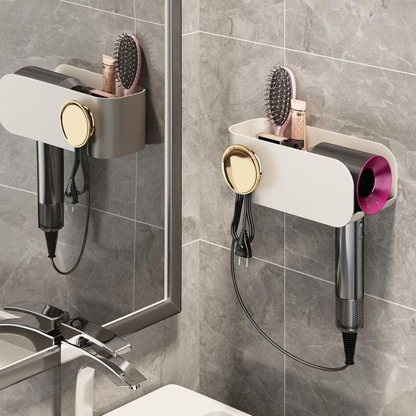 

hooks & rails hair dryer storage rack hole bathroom toilet wall mounted fan hanger organizer