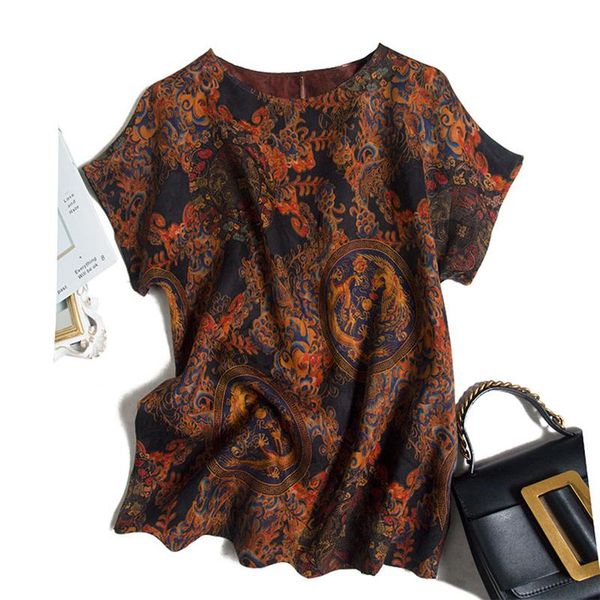 

women's blouses & shirts birdsky,summer chinese han clothing women chi pao cheongsam watered gauze mulberry silk dragon bamboo, s-175, White