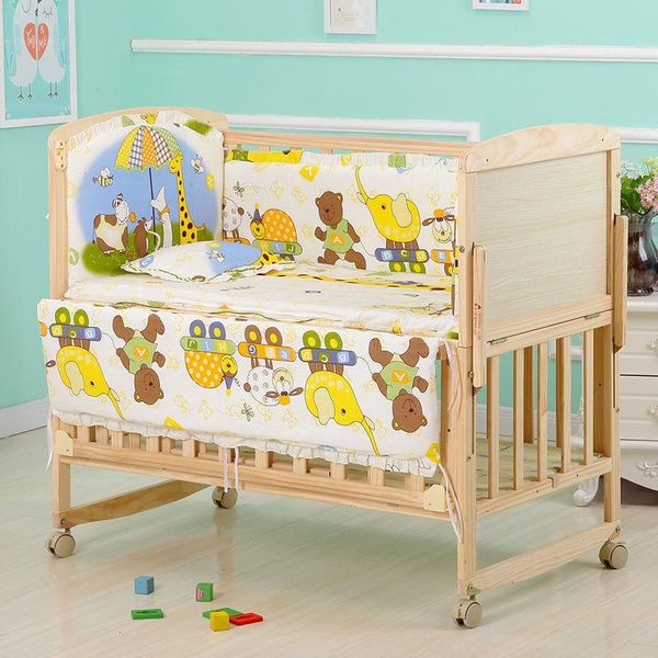 

bedding sets 5pcs/set cartoon animal baby crib bed bumper for borns infant set 100%cotton children's protector