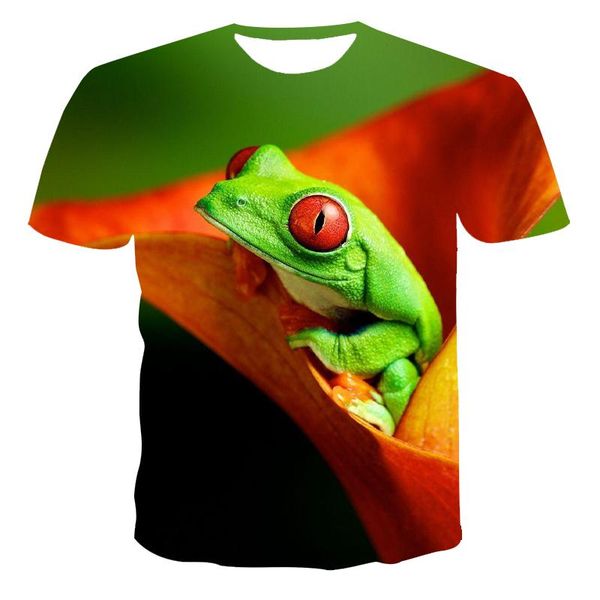 

the frog design 3d t-shirt short sleeve men's summer fashion animal print 3dt shirt clothing t-shirts, White;black