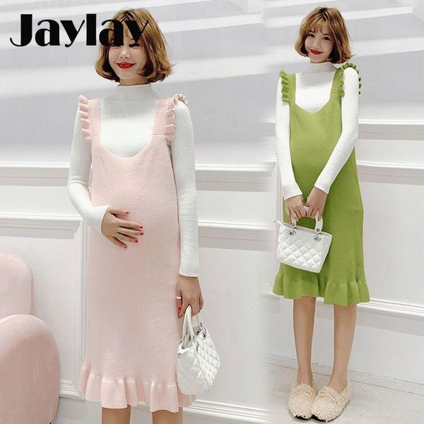 

maternity dresses autumn & winter dress for pregnant women casual women's bottoming knit sweater 20103009, White