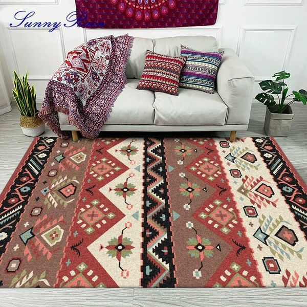 

sunnyrain 1-piece fleece bohemia area rug for bedroom carpet living room rugs kitchen washable carpets