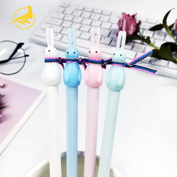 

gel pens rowboe girl cute creative cartoon bib pen office carbon student signature 10pcs / set 0.5mm black refill