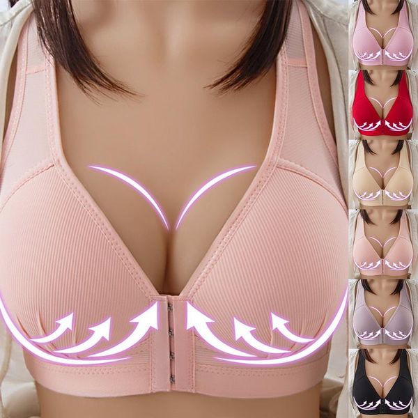 

plus size front closure sports bra push up fitness underwear shockproof breathable gym running yoga bh sport outfit