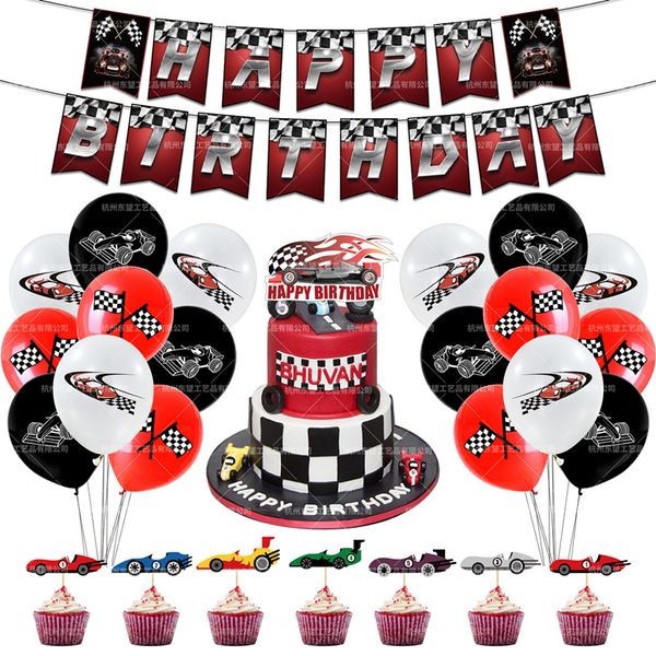 

racing car birthday party balloons race car theme banners cake ers party plies decoration baby happy birthday party pack