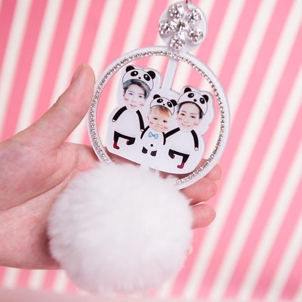 

interior decorations diy car pendant custom po gift crystal jewelry hair ball decoration pompons diamond ornaments high-end products
