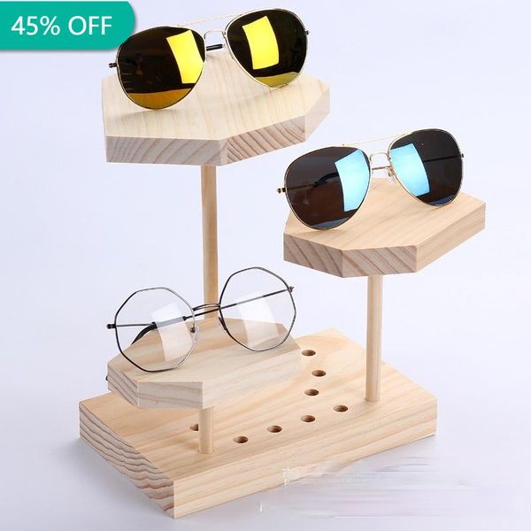 

hooks & rails pine wood sunglasses frame men and women display stand jewelry storage rack