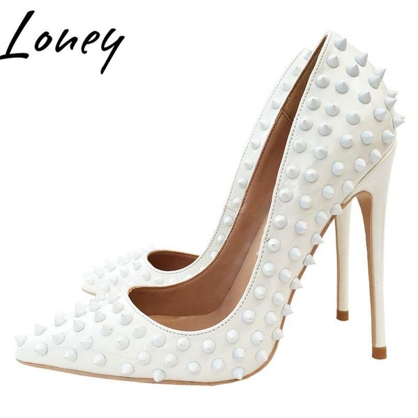 

dress shoes prowow 2021 fashion women's rivet white, Black