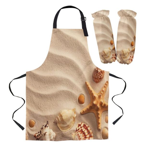 

aprons sea beach shell starfish kitchen for women bibs household cleaning pinafore home cooking apron