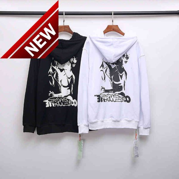 

off new style white 20fw back vampire kiss printed terry hoodie, Black