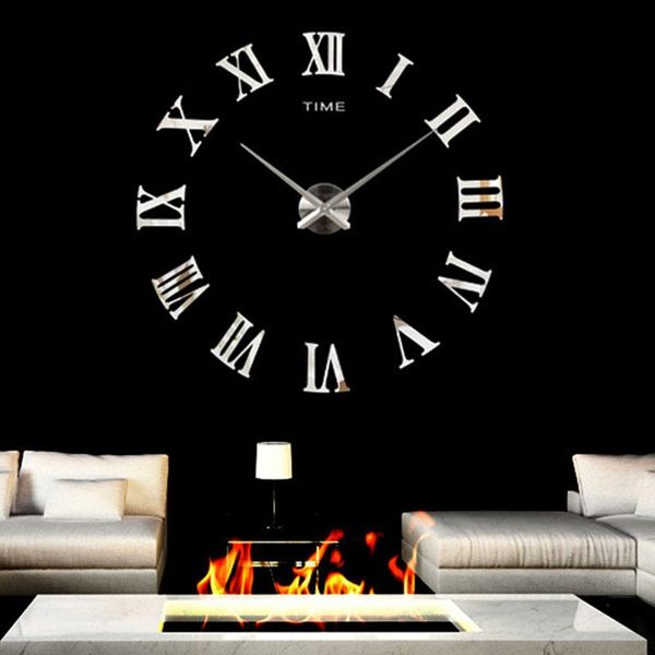 

wall clocks european personality diy acrylic creative clock simple mirror living room home decoration digital sticker