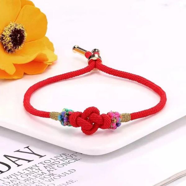 

beaded, strands baogeli rope handmade tibetan beads bracelet knot lucky female and male wax adjustable, Black