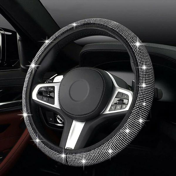 

steering wheel covers shiny cover silver universal 37-38cm anti-slip interior