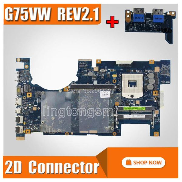

motherboards send board+g75vw motherboard rev: 2.1 2d connector for asus g75v g75vw lapmainboard