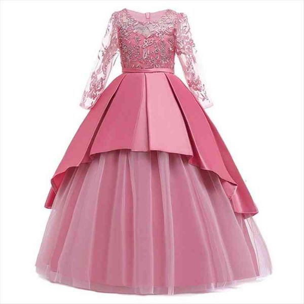 

girls elegant kids for evening girl dresses party princess bridesmaid flower vestidos 8 10 12 14 year, Red;yellow