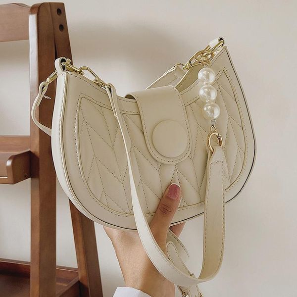 

evening bags small white hobo shoulder for women 2021 pearl messenger bag ladies pure color crossbody trending designer handbags