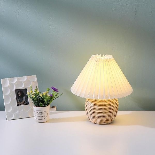 

table lamps bamboo and rattan creative lamp korea ins girl heart decoration bedroom bedside ceramic reading desk cl100808