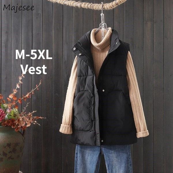 

women's vests women trendy simple zipper solid loose minimalist tender autumn arrival preppy style ulzzang lady outwear soft vintage, Black;white