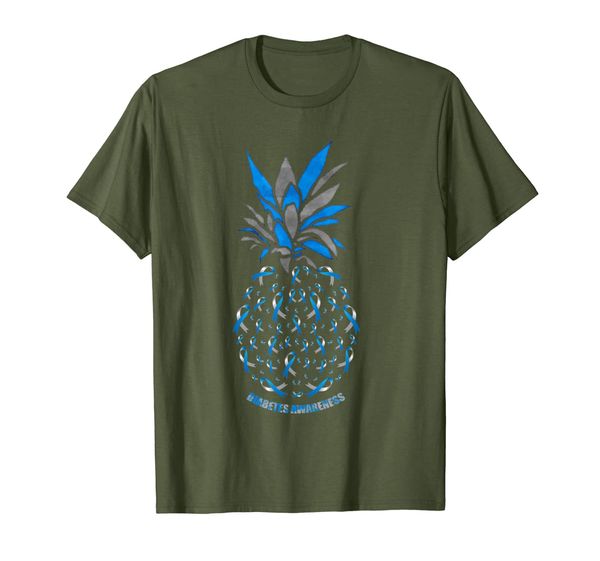 

pineapple with diabetes awareness shirt ribbon gifts t-shirt, White;black