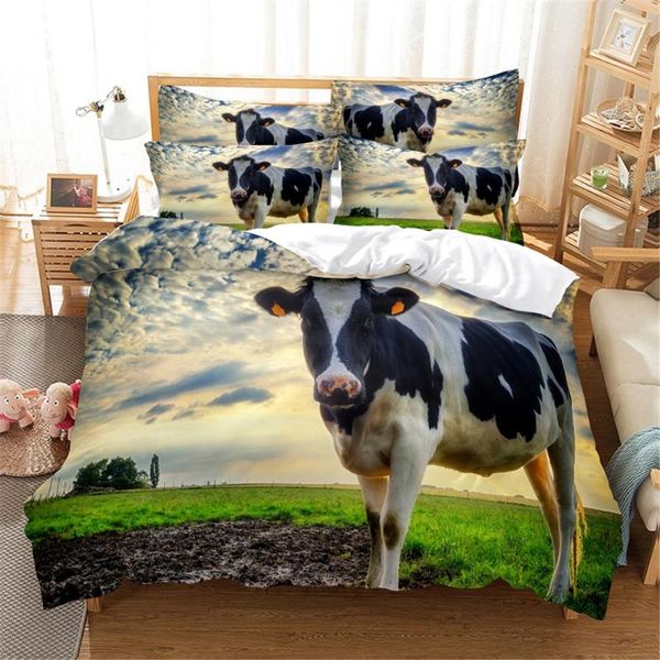 

bedding sets 3d cows set  duvet cover bed cotton bedroom