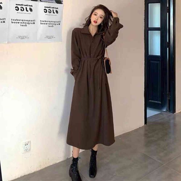 

coffee shirt women's early autumn temperament long waist, Black;gray