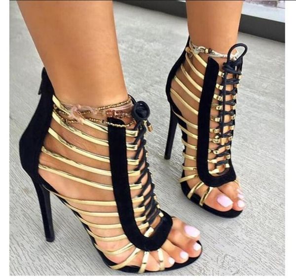 

handmade women's high heel sandals ankle-strap party prom summer shoes evening daily wear fashion xd361, Black