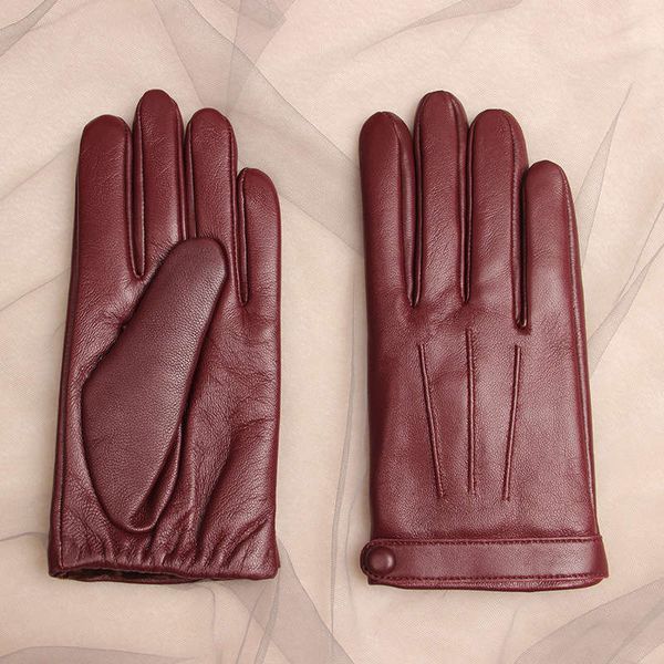 

sheepskin locomotive gloves women winter women' day touch screen, Blue;gray