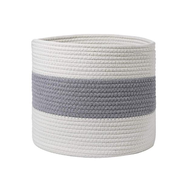 

storage baskets laundry basket holder pots clothes bin flower cotton rope 20cm*20cm white weave round open design trunk organizer