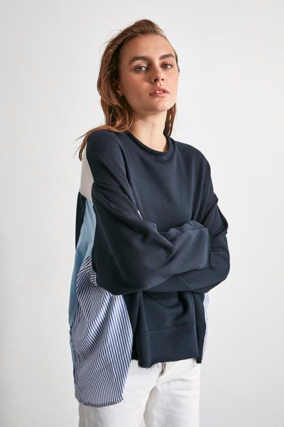 

women's hoodies & sweatshirts blocky loose knitted sweatshirt 2021 fashion sport chic korean style, Black