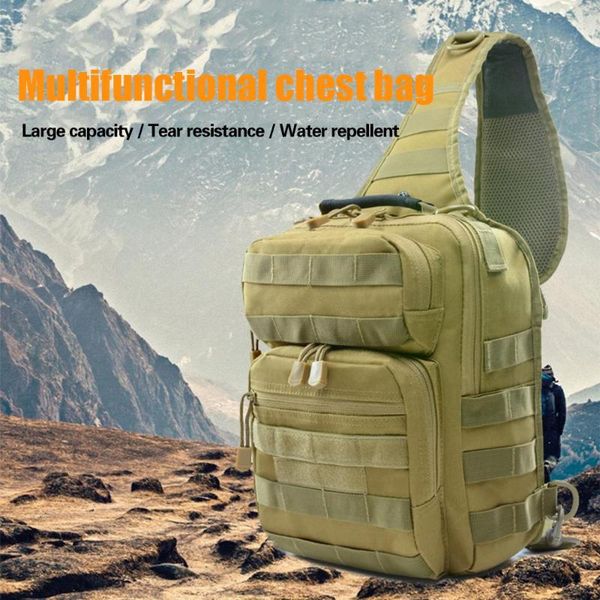

chest pack nylon backpack shoulder bag multifunctional male crossbody leisure sports outdoors tactical climbing outdoor bags