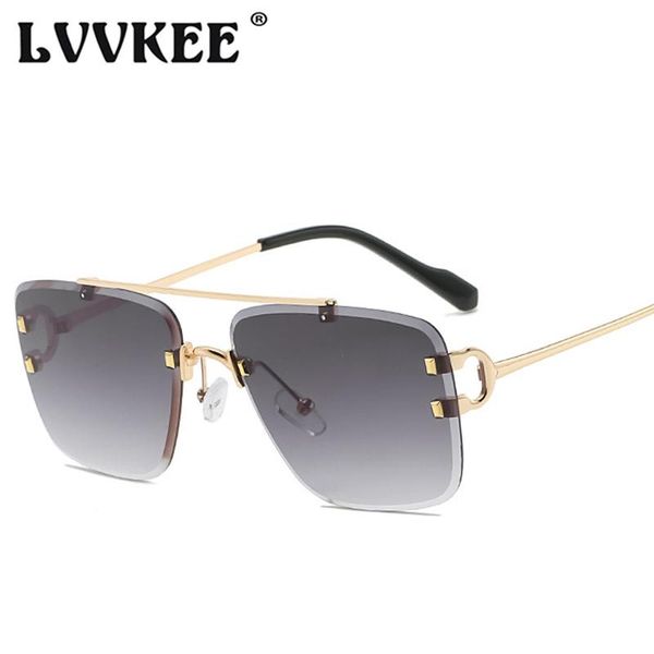 

sunglasses 2021 fashion cool unique rimless style spikes rivets vintage women men brand design sun glasses uv400, White;black
