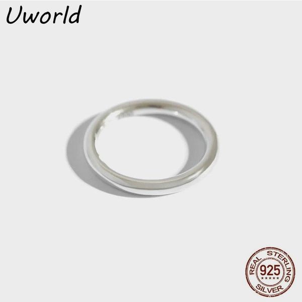 

round line glossy female ring 925 sterling silver index finger student friendship jewelry gift 7 sizes cluster rings, Golden;silver