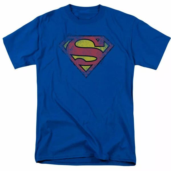 

Superman Destroyed Supes Logo T Shirt Mens Licensed DC Comics Tee Royal Blue, White;black
