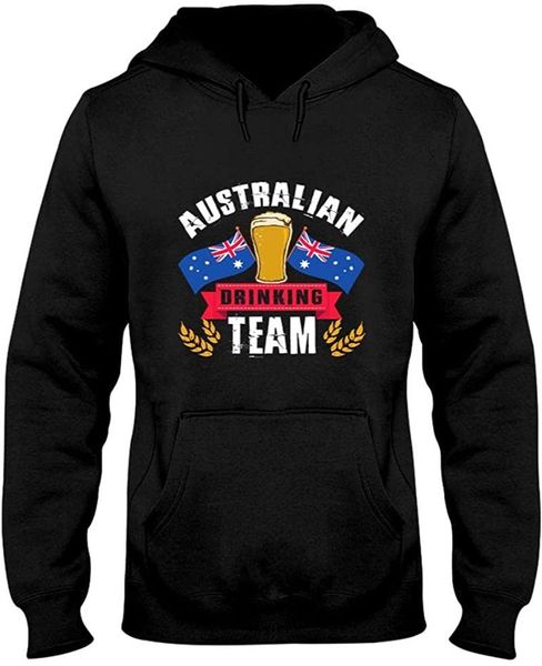 

men's hoodies & sweatshirts beer australia drinking team casual hoodie, Black