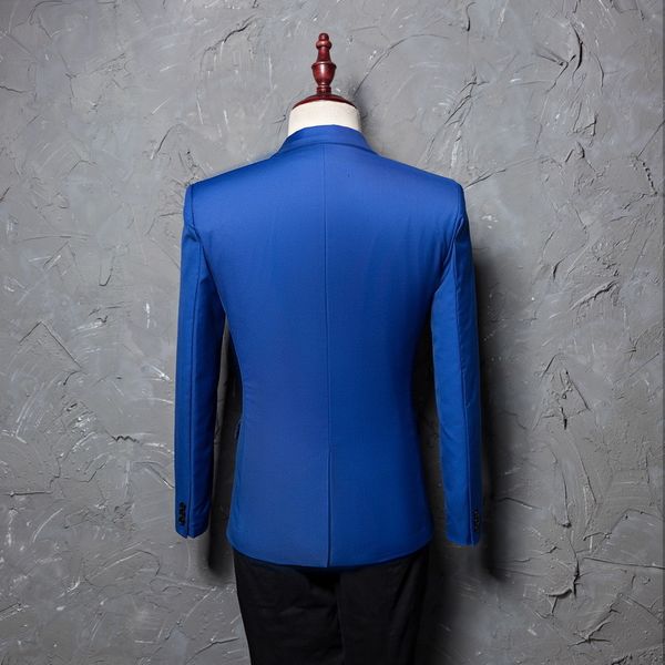 

men's suits & blazers pijtrl men's stage coat, colorful sequins and gold jacket with royal blue wings, slim fit male blazer, singi, White;black