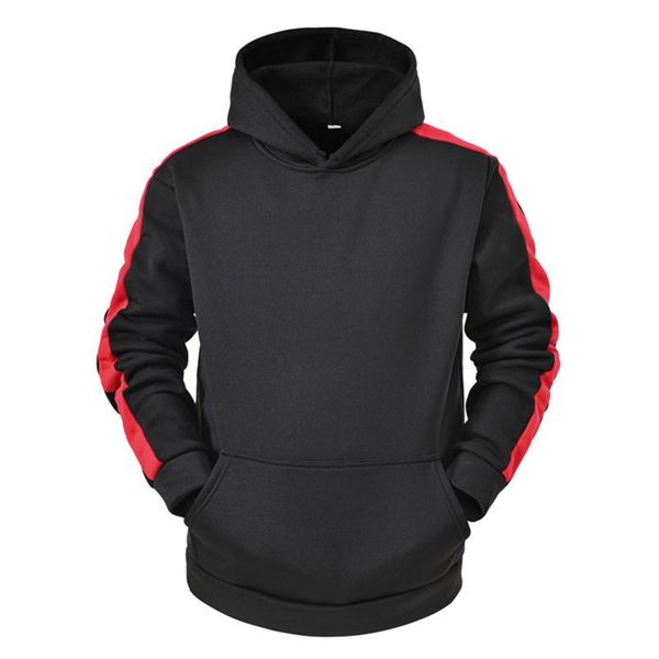 

men's hoodies & sweatshirts streetwear long sleeve hooded stitching oversized clothes with pocket men outerwear tracksuit moletom sudad, Black