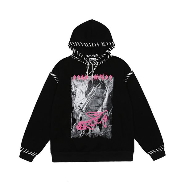 

sweatshirts man's fashion street trend loose couple pullover hoodie, Black