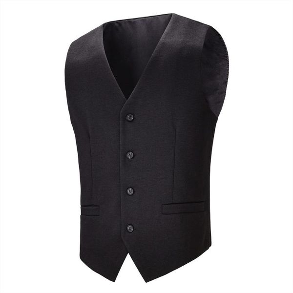

men's vests botvela mens designer stylish casual vest solid black color waistcoat for man wedding business suit 046, Black;white