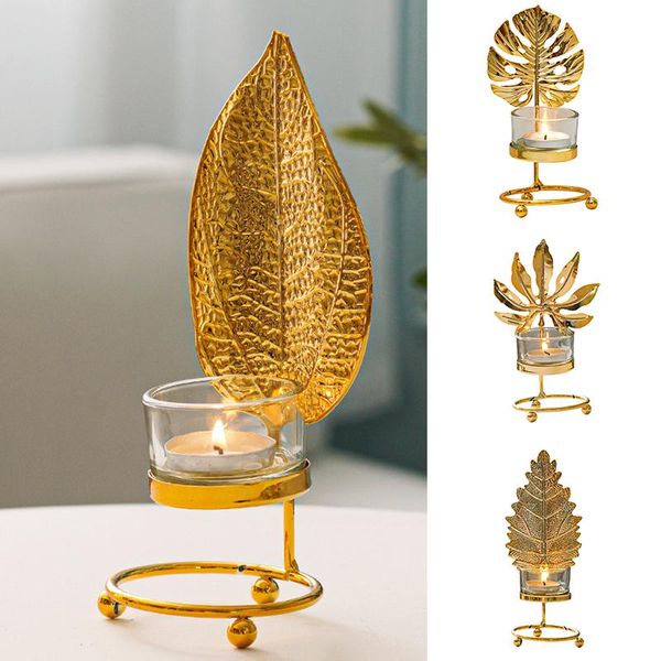 

candle holders metal candleholder with golden leaf decoration romantic durable long lasting unique for office living room wedding l5