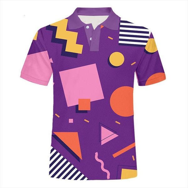 

ifpd eu us size mens polo 3d geometry print shirts color graphics shirt summer hip hop america plus clothing, White;black